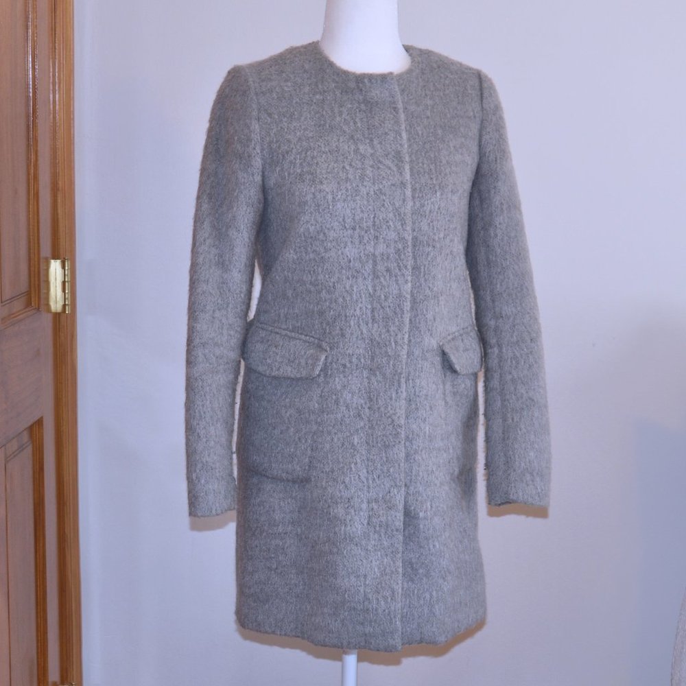 H&M Gray Wool Blend Dress Coat